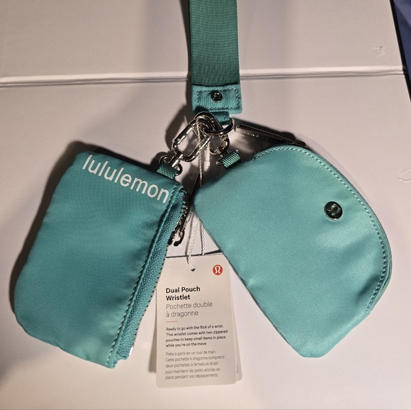Lululemon Aqua Dual Pouch Wristlet - Picture 2 of 3